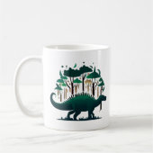 Einzigartiger Grüner Stegosaurus Dinosaurier Wald Kaffeetasse (Links)