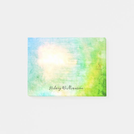 Einzigartiger Grunge Abstrakt Lime Green Individue Post-it Klebezettel (Vorderseite)