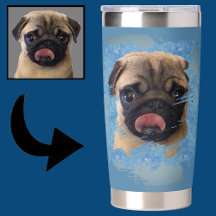 Einzigartiger Grunge Blue Gray Mops Welpe Dog Love
