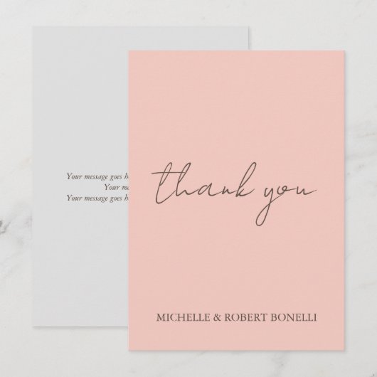 Einzigartiger handgeschriebener Chic Dankeskarte (Vorne/Hinten)