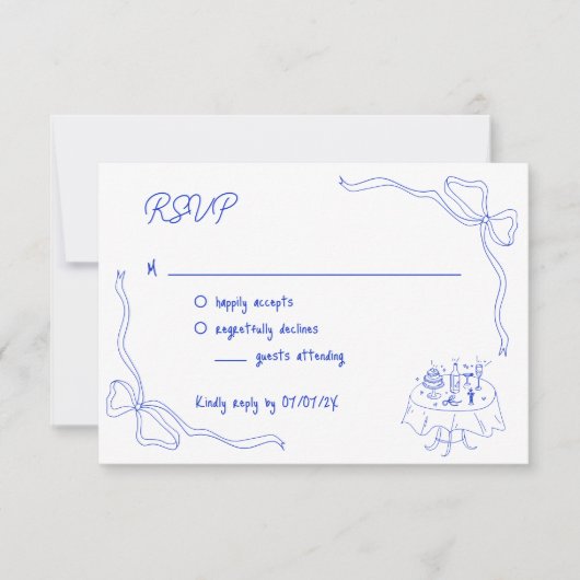 Einzigartiger handgezeichneter aktueller QR Code F Einladung (Vorderseite)