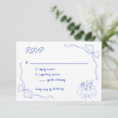 Einzigartiger handgezeichneter aktueller QR Code F Einladung (Stehend Vorderseite)