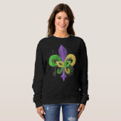 Einzigartiger handgezeichneter Fluer de lis Mardi Sweatshirt (Vorne ganz)