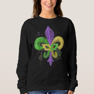 Einzigartiger handgezeichneter Fluer de lis Mardi Sweatshirt