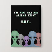 Einzigartiger handgezeichneter mehrfarbiger Aliens Button (Vorderseite)