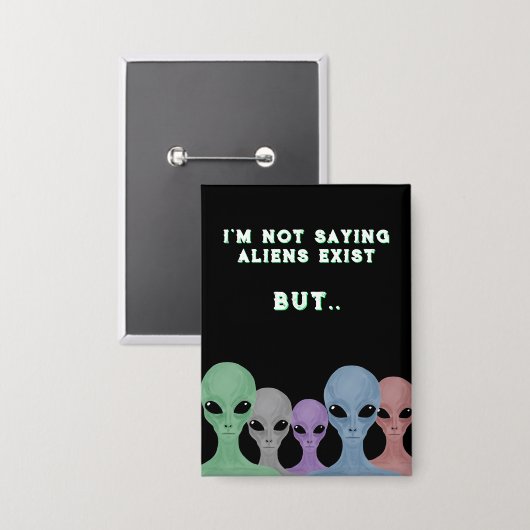 Einzigartiger handgezeichneter mehrfarbiger Aliens Button (Vorderseite/Rückseite)