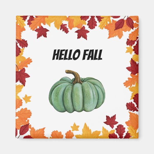 Einzigartiger Harvest-Pumpkin mit Herbstleaves Magnet (Vorne)