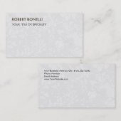 Einzigartiger hellgrauer Floral Damask Visitenkarte (Vorne/Hinten)