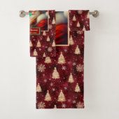 Einzigartiger Herr und Frau Claus Cranberry Badetu Badhandtuch Set (Insitu)