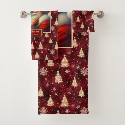 Einzigartiger Herr und Frau Claus Cranberry Badetu Badhandtuch Set (Insitu)