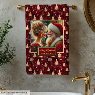 Einzigartiger Herr und Frau Claus Red Gold Badetuc Badhandtuch Set