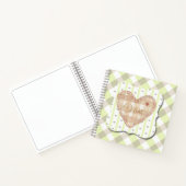 Einzigartiger Herzschlag mit Schatteneffekt Grünes Notizblock (Innenseite)