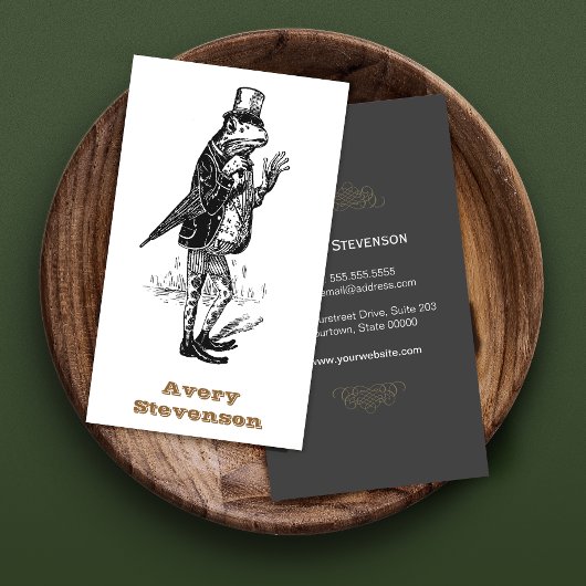 Einzigartiger Hipster Vintag Gentleman Frog Visitenkarte