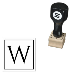 Einzigartiger Holz-Stempel mit Ihrem Monogramm Gummistempel