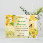 Einzigartiger Honiggelber Schmetterling und Bienen Einladung (Stehend Vorderseite)