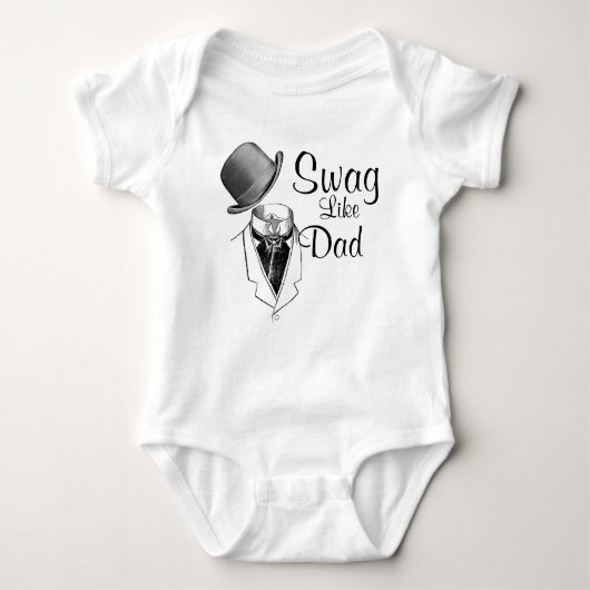 Einzigartiger Hut/Anzug-Swag Wie Vater-Strampler Baby Strampler (Vorderseite)