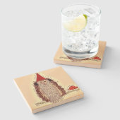 Einzigartiger Igel Garden Gnome Untersetzer (Seitenansicht)