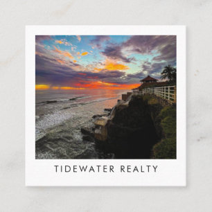 Einzigartiger Immobilienmakler rockt Ocean Beach F Quadratische Visitenkarte