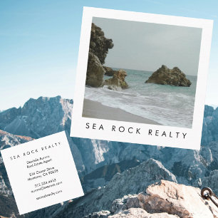 Einzigartiger Immobilienmakler rockt Ocean Beach F Quadratische Visitenkarte