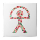 Einzigartiger Indalo Mann im Blumendesign Fliese (Vorderseite)