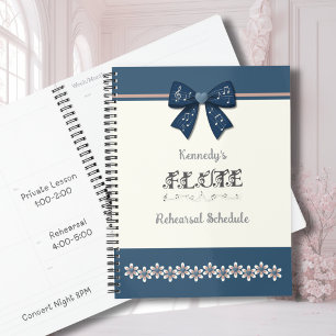 Einzigartiger Indigo-Blau-Bogenflöten-Notenplaner Planer