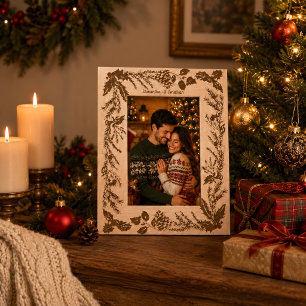 Einzigartiger Individuelle Name Couple Christmas F Geätzte Rahmen