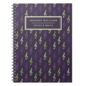 Einzigartiger Individuelle Name für Lila Musiknote Notizblock (Vorderseite)