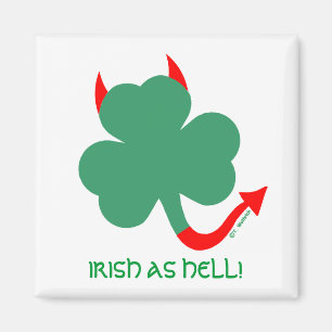 Einzigartiger irischer Kleeblatt Devil Horns Spikt Magnet