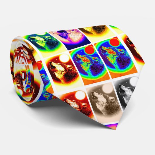 Einzigartiger Jugendstil-Wolf im modernen Pop Krawatte (Gerollt)