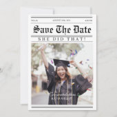 Einzigartiger Kalender Zeitung Foto Abschluss Save The Date (Vorderseite)