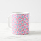 Einzigartiger Karo für Blume Kaffeetasse (Vorderseite Links)