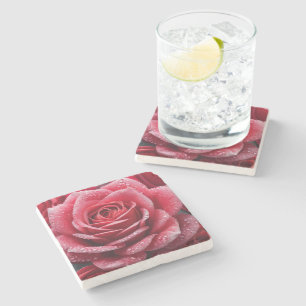 Einzigartiger, KI-generierter Rosen-Design-Steinun Steinuntersetzer
