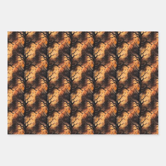 Einzigartiger Klassiker Halloween Spuk Wald Geschenkpapier Set (Vorderseite)