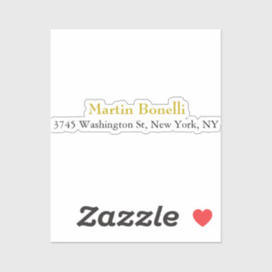 Einzigartiger klassischer einfacher Goldfarbname Aufkleber