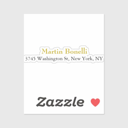 Einzigartiger klassischer einfacher Goldfarbname Aufkleber (Blatt)