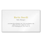 Einzigartiger klassischer einfacher Goldfarbname Magnetische Visitenkarte (Vorderseite)