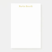 Einzigartiger klassischer einfacher Goldfarbname Post-it Klebezettel (Vorderseite)