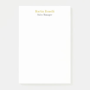 Einzigartiger klassischer einfacher Goldfarbname Post-it Klebezettel