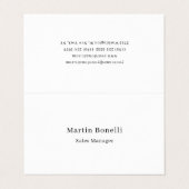 Einzigartiger klassischer einfacher Schwarz-weißer Visitenkarten (Außenseite Aufgefaltet)