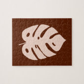 Einzigartiger kupferner Monstera tropischer Puzzle (Horizontal)