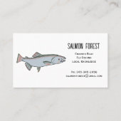 Einzigartiger Lachsfisch Angelführer Natur Einfach Visitenkarte (Rückseite)