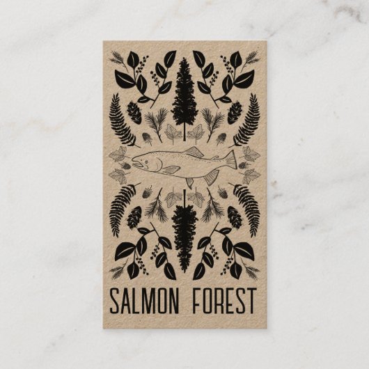 Einzigartiger Lachsfisch Angeln Natur Botanische K Visitenkarte (Vorderseite)