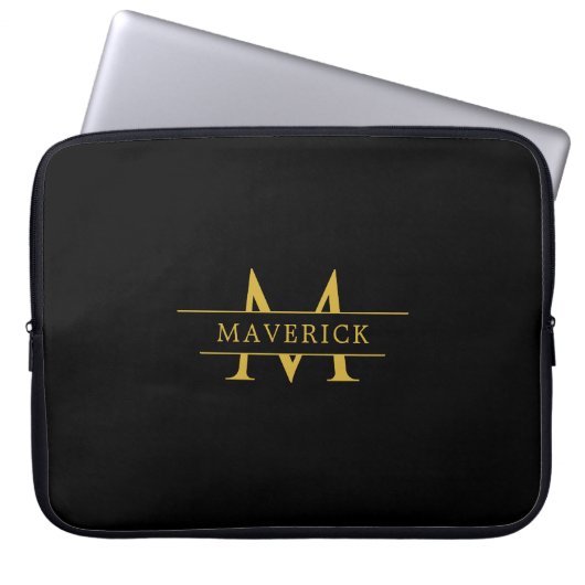 Einzigartiger Laptop-Schutz mit modernem Monogramm Laptopschutzhülle (Vorderseite)