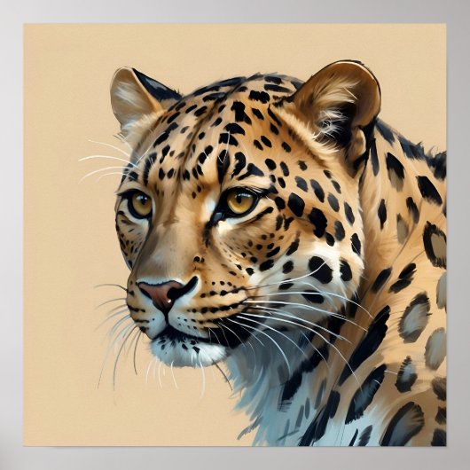Einzigartiger Leopard Malerei Dschungel Poster (Vorne)
