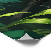 Einzigartiger Leopard über den Dschungel Poster (Ecke)