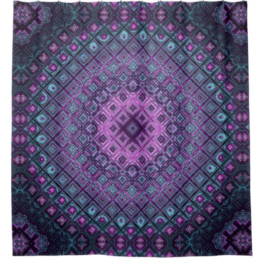 Einzigartiger Lila Musterduschvorhang Duschvorhang (Vorderseite)