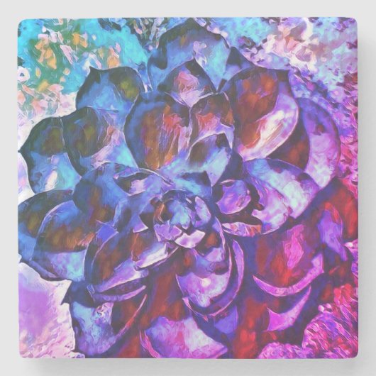 Einzigartiger Lila Sapphire Blume Untersetzer (Vorderseite)