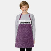 Einzigartiger Lila- und weißer Funkelnd Kids-Indiv Schürze (Getragen)