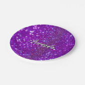 Einzigartiger Lila, unscharfer Glitzer Pappteller (Schrägansicht)
