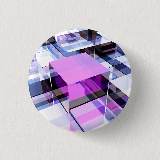 Einzigartiger lila Würfel Button (Vorderseite)